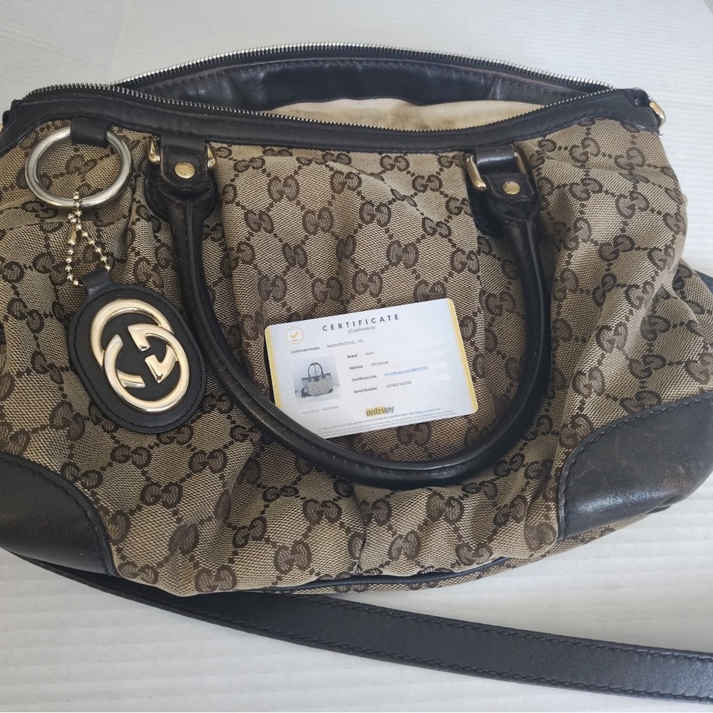 Gucci Brown Monogram Shoulder Bag